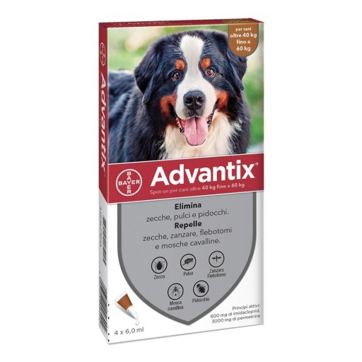 Advantix Spot On per Cani da 40-60 Kg - Marca XYZ - 4 Pipette - Protezione Antiparassitaria Efficace