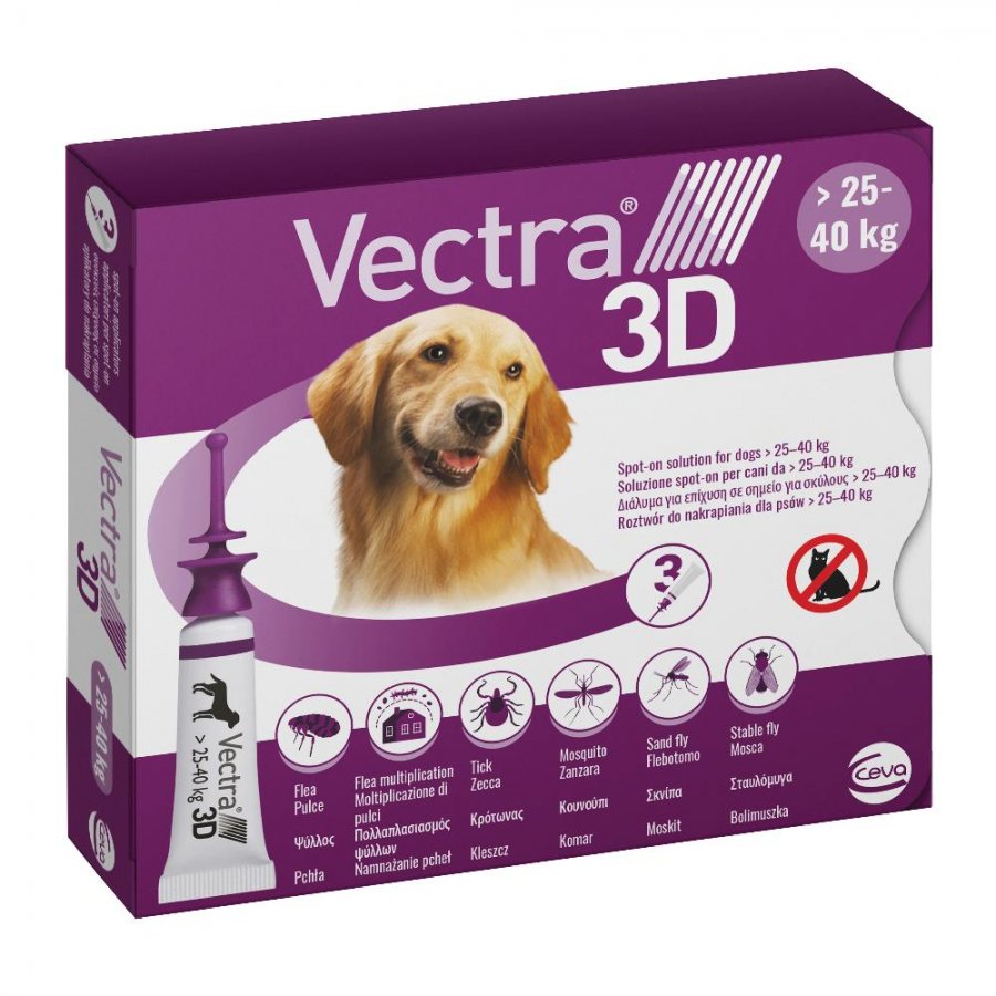 Vectra 3d Soluzione Spot-on Per Cani 25/40kg 3 Pezzi - Protezione Antiparassitaria Efficace
