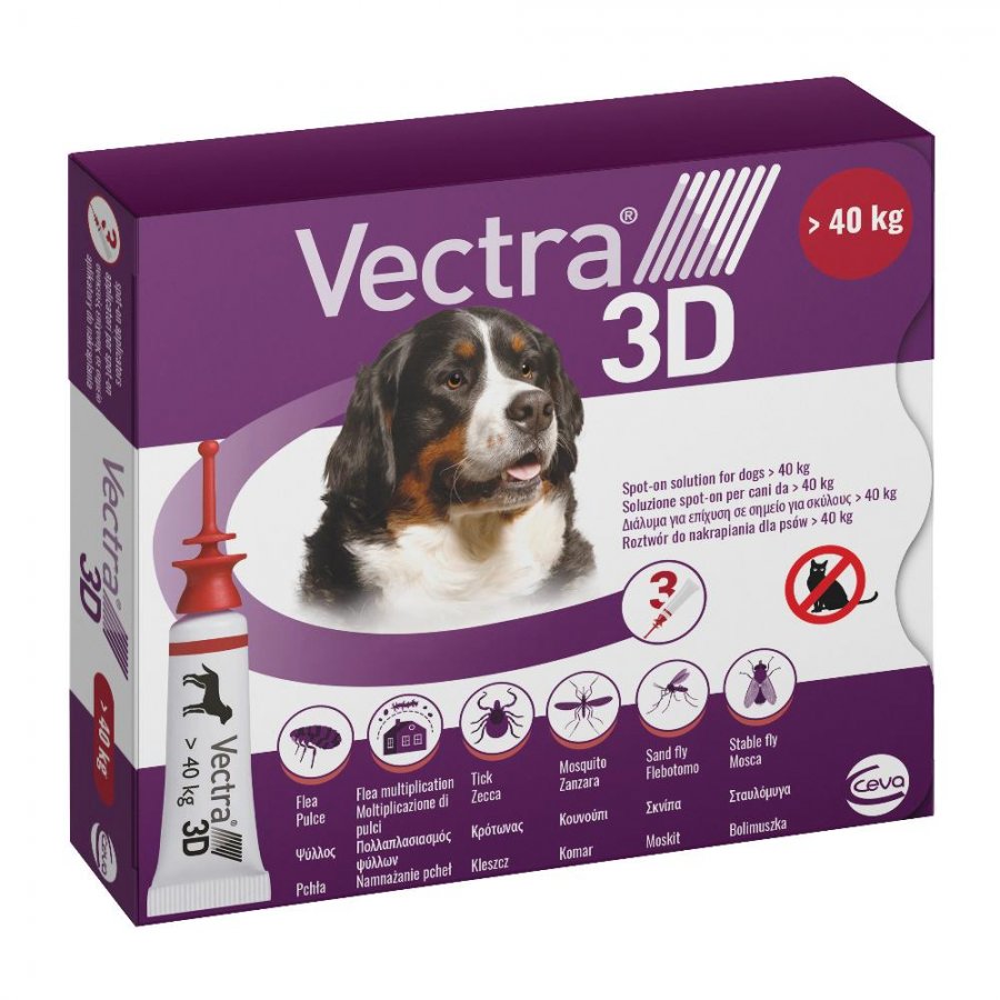 Vectra 3d Soluzione Spot-on Per Cani >40kg 3 Pezzi - Protezione Antiparassitaria Efficace