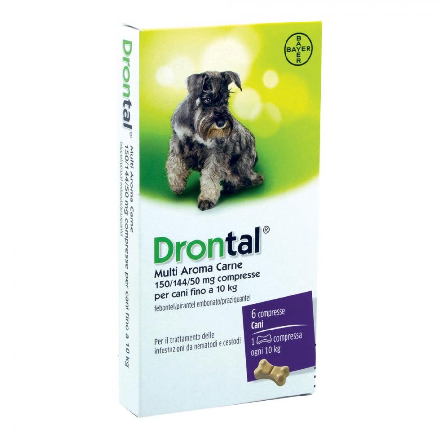 Drontal Multi Aroma Carne 6 Compresse per Cani - Antiparassitario Efficace per Vermi