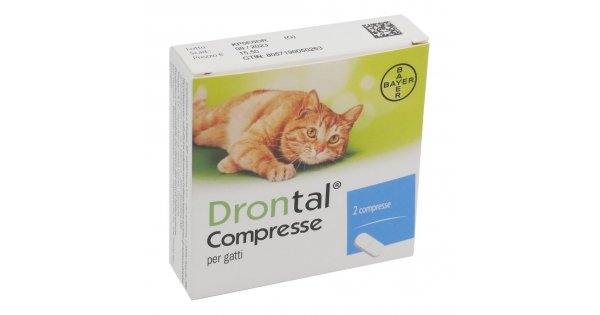 Drontal Gatti 2 Compresse - Antiparassitario per Gatti, Sconfiggi i Vermi  Ora