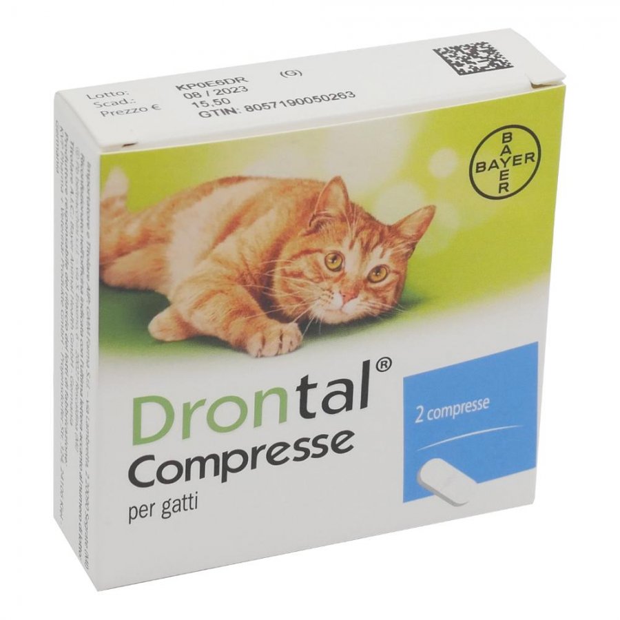 Drontal Gatti, 2 Compresse - Antiparassitario per Gatti