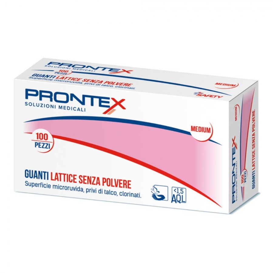 Prontex Guanto In Lattice Senza Polvere Piccolo 100 Pezzi - Guanti in Lattice Naturale Ideali per Pelli Sensibili