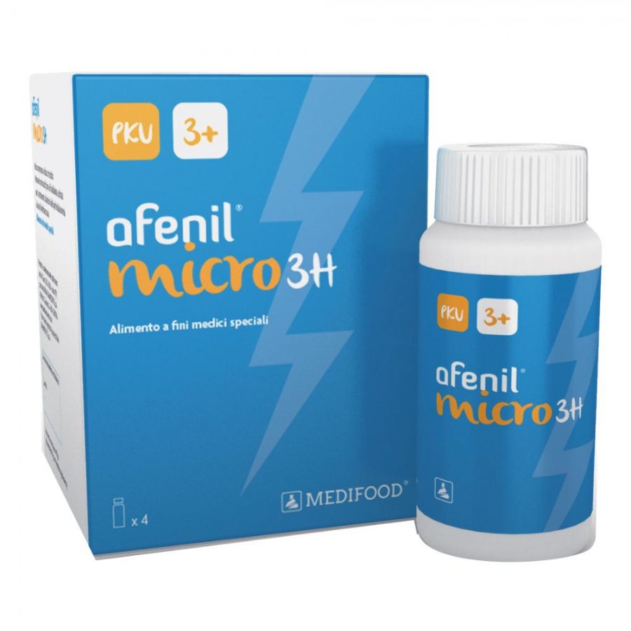 Afenil Micro 3H - Microcompresse a Rilascio Ritardato per Fenilchetonuria - 440g (4 barattoli da 110g)