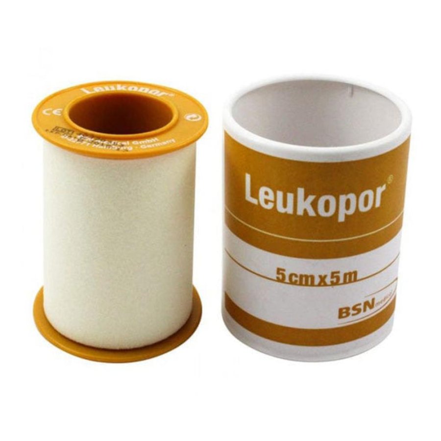 Leukopor Cerotto Rocchetto Tessuto Non Tessuto Bianco 5x500cm - Soluzione Ipoallergenica per Fissaggio Medicazioni