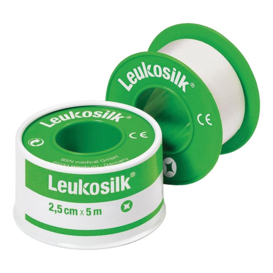 Leukosilk Cerotto Ipoallergenico 2,5cmx500cm - Fissaggio Sicuro e Delicato per Tutte le Esigenze