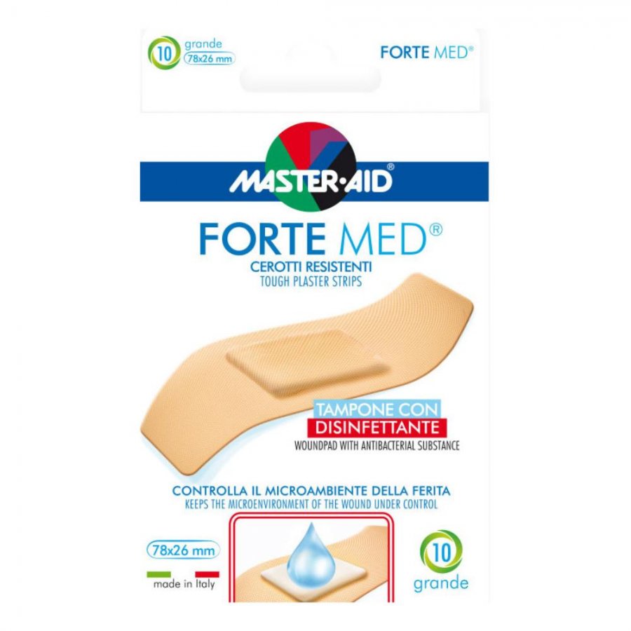  Master-Aid Forte Med Cerotti Resistenti Grandi 10 Pezzi