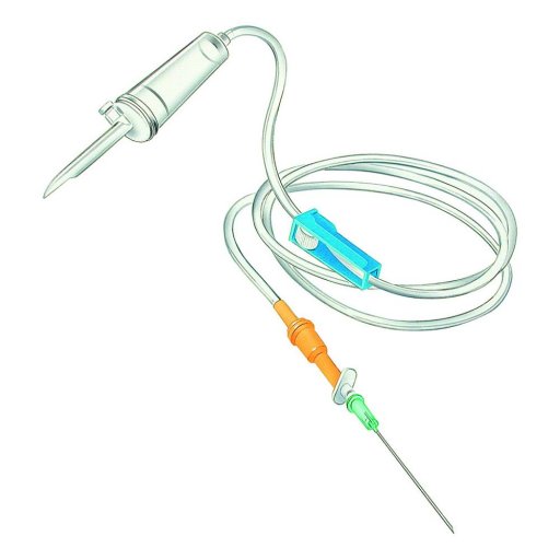 Deflussore con Ago G21 - Regolatore di Flusso per Flebo Tipo Roller, 120cm