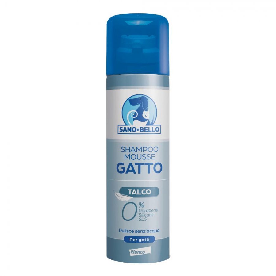 Shampoo Mousse Gatto Talco 0% - Sano e Bello - 200ml