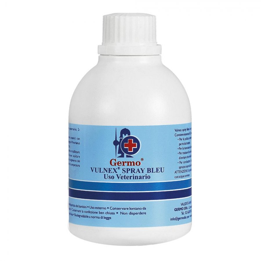 Vulnex Spray Bleu Disinfettante Uso Veterinario 250ml - Prodotto per la Pulizia e la Cura degli Animali