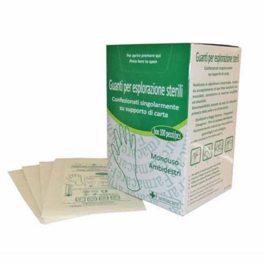 FARMACARE Guanti Espl.Ster.M 100pz