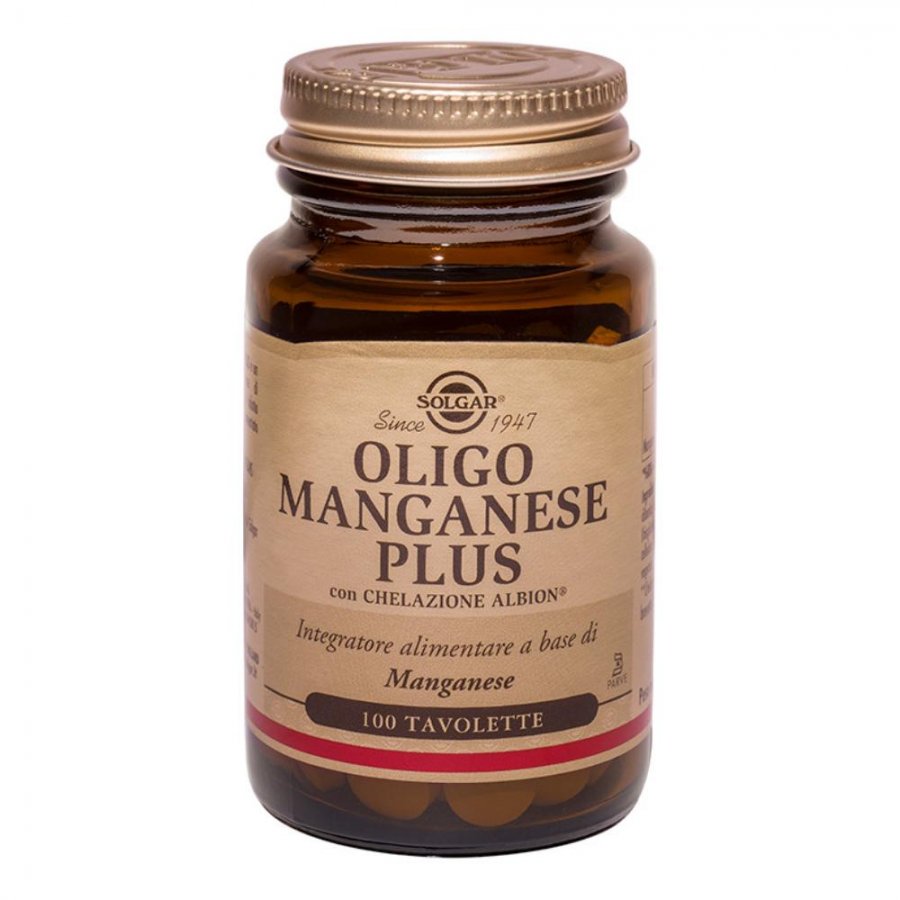 Solgar - Oligo Manganese Plus 100 Tavolette: Integratore di Manganese per il Supporto Antiossidante