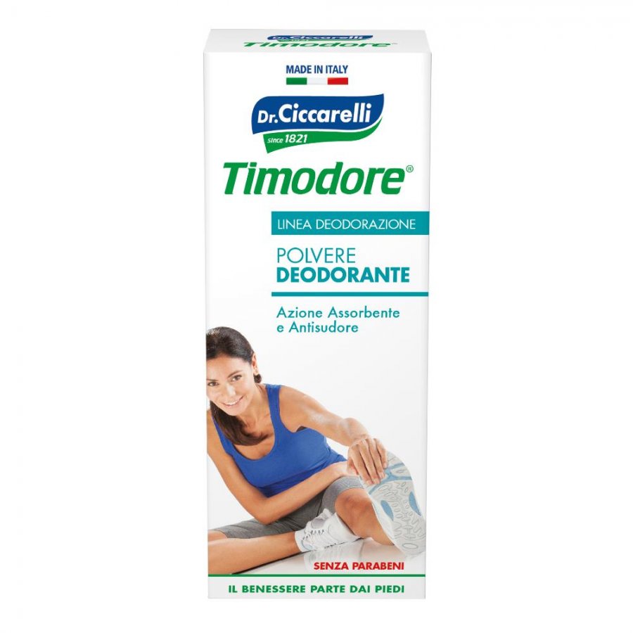 Dott.Ciccarelli Timodore Polvere 75 g - Deodorante in Polvere Assorbente e Antisudore