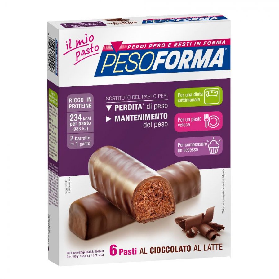 Pesoforma - Barrette Cioccolato Latte 12 Pezzi