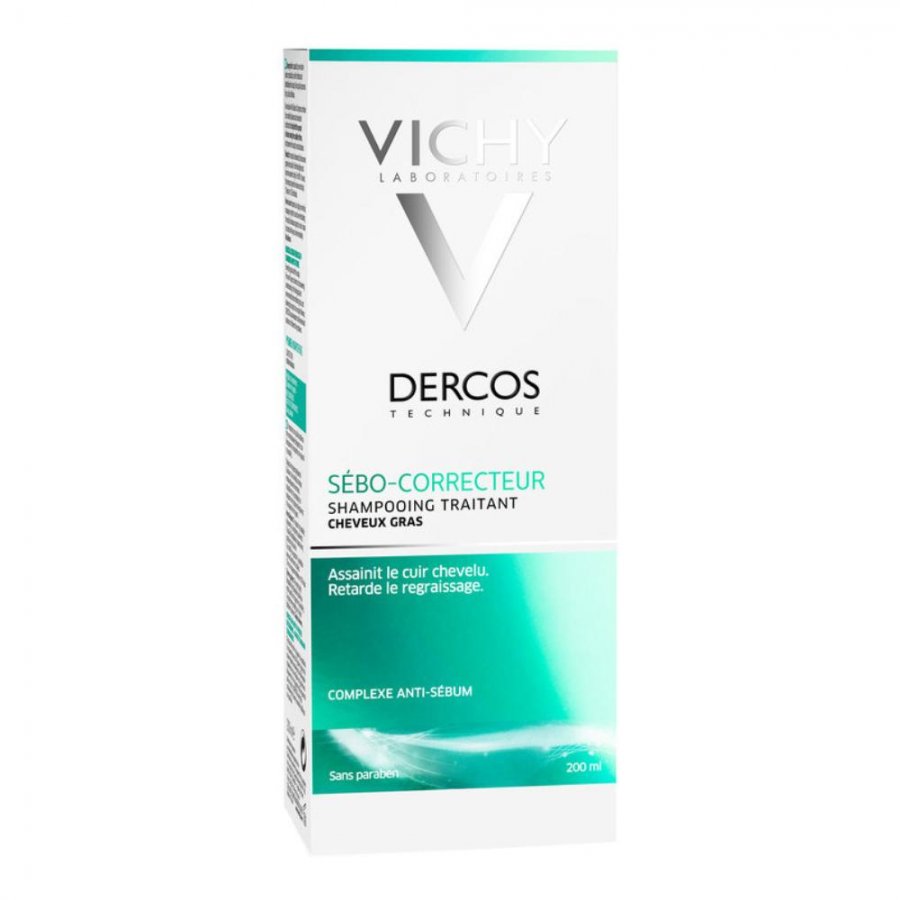Vichy Dercos Shampoo Sebo-Regolatore 200ml per capelli grassi e seboregolazione