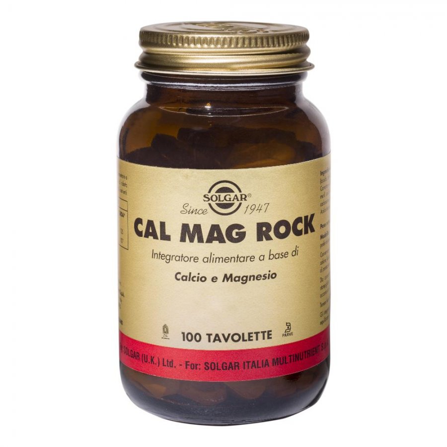 Solgar - Cal Mag Rock 100 Tavolette - Integratore di Calcio e Magnesio per la Salute Ossea