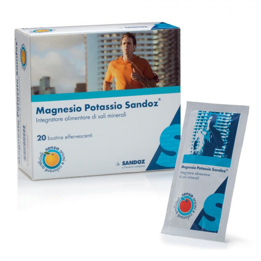 Integratore di Magnesio e Potassio - Sandoz 20 Bustine per Equilibrio e Vitalità