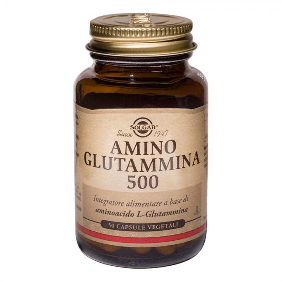 Solgar - Amino Glutammina 500, 50 Compresse - Integratore di Aminoacidi Glutammina