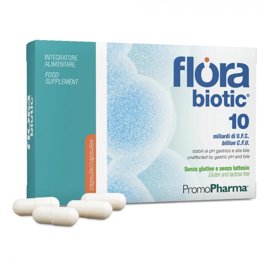 Flora Biotic 10 - Integratore Probiotico 30 Capsule per Equilibrio Intestinale
