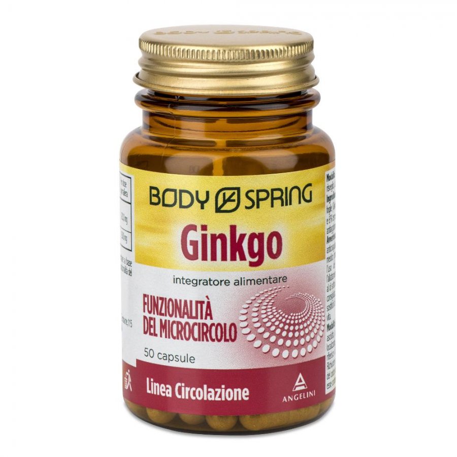 Angelini Body Spring Ginkgo Integratore Alimentare 50 Capsule - Supporto per il Microcircolo
