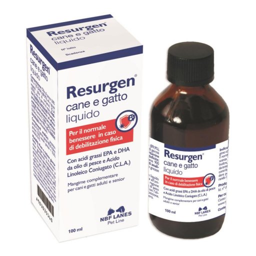 Resurgen Mangime Complementare per Cani e Gatti Liquido 100ml - Integratore Nutrizionale per la Salute degli Animali Domestici
