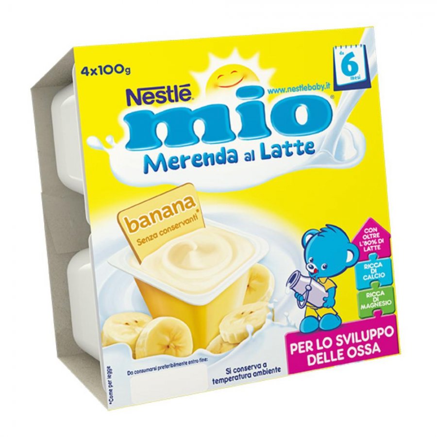 Nestlé Mio Merenda Latte Banana 4x100g - Snack Nutriente per Bambini