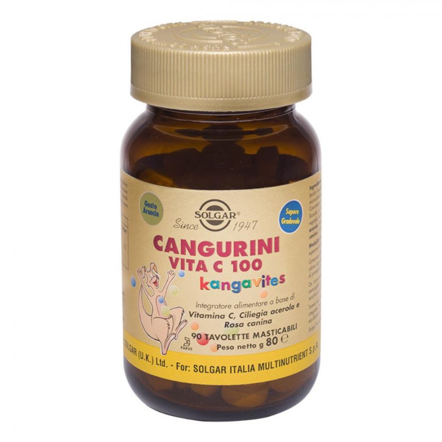 Solgar - Cangurini Vitamina C 100 Tavolette: Integratore di Vitamina C per Bambini