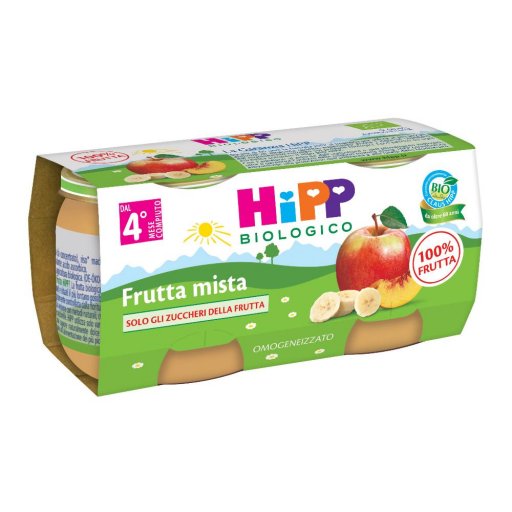 HiPP, Frutta Mista con Cereali, 2 x 125 g