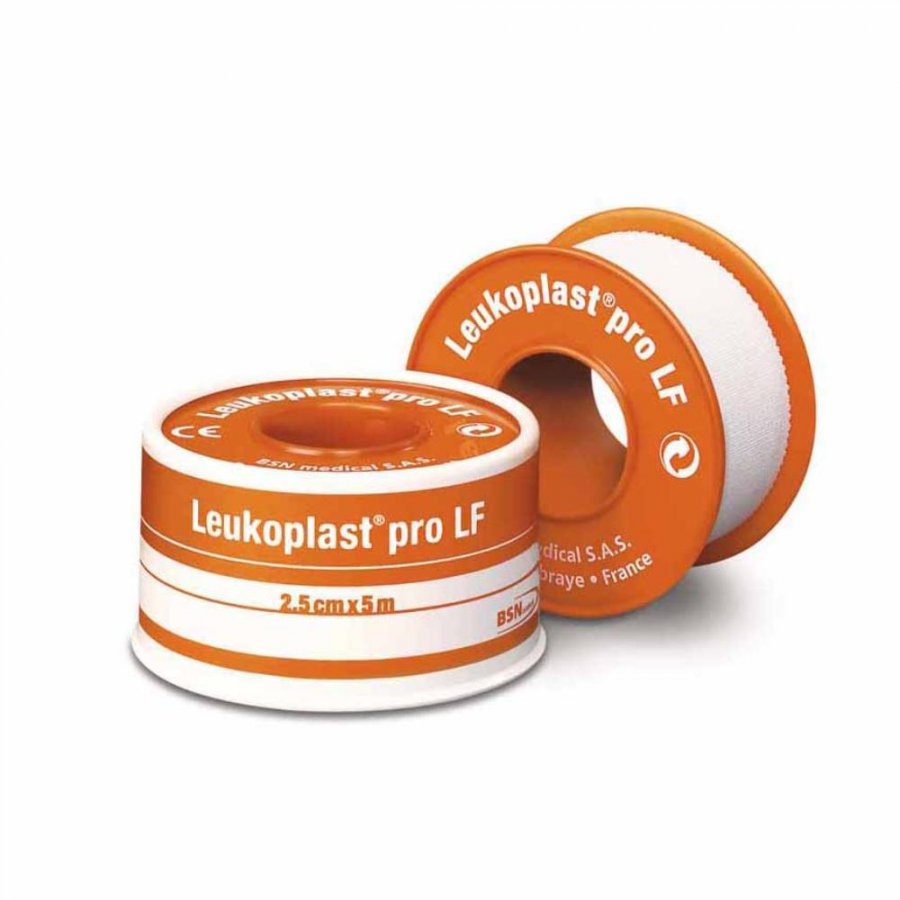 Leukoplast Pro LF Cerotto in Rocchetto Chirurgico Medicato 2,5cmx5m - Fissaggio Forte per Medicazioni e Bendaggi Sensibili al lattice