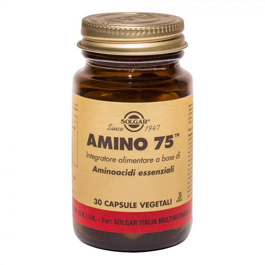 Solgar - Amino 75, 30 Capsule Vegetali - Integratore di Aminoacidi Essenziali