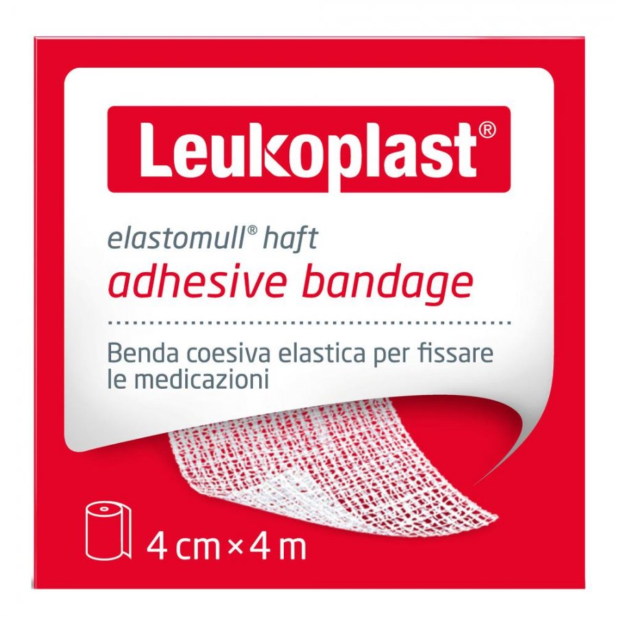 Leukoplast Elastomull Haft 4x400 cm - Benda Elastica Autoadesiva - Flessibile e Sicura