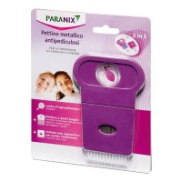 Paranix - Pettine Metallico Antipediculosi 3 in 1 per il Trattamento dei Pidocchi e delle Uova