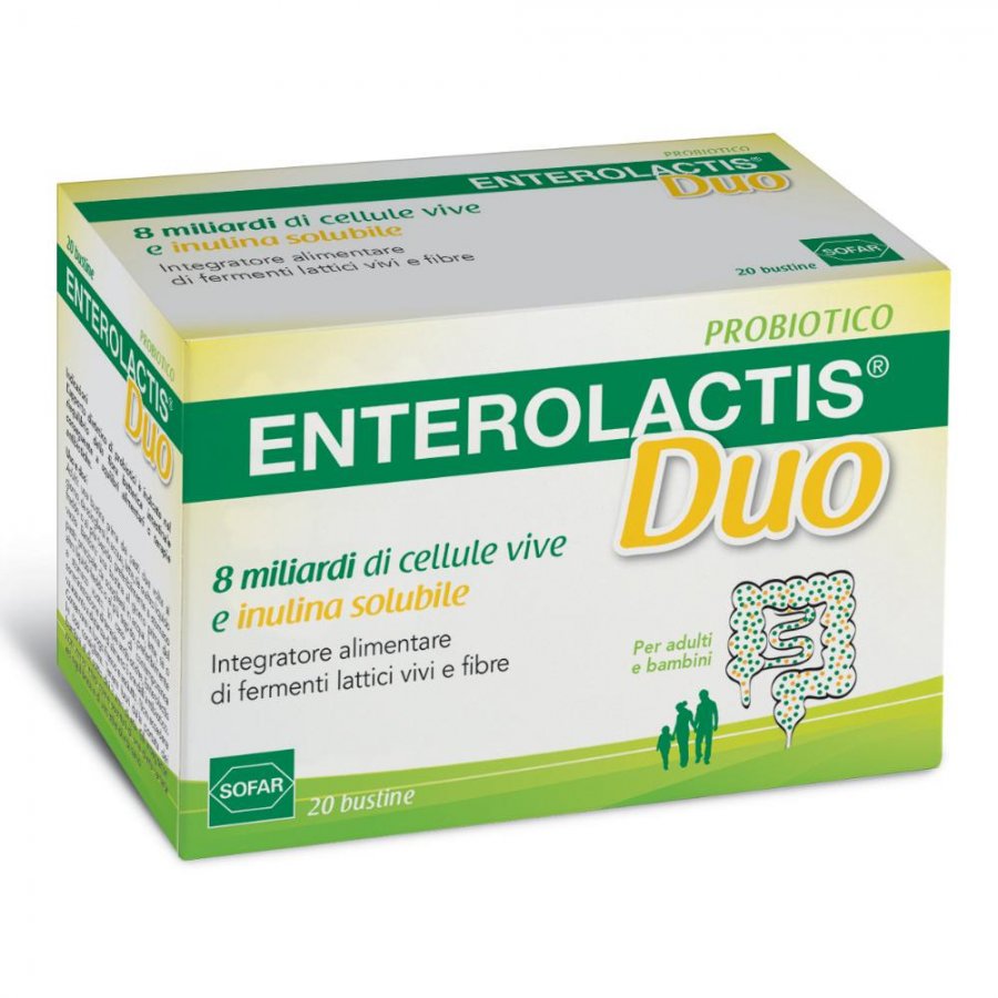 Enterolactis Duo Polvere 20 Bustine - Integratore Probiotico per il Benessere Intestinale