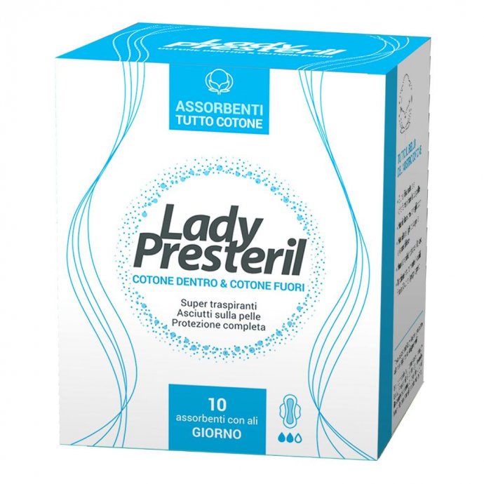 Lady Presteril - Assorbenti Giorno con Ali 10 Pezzi - Igiene Intima Femminile di Qualità