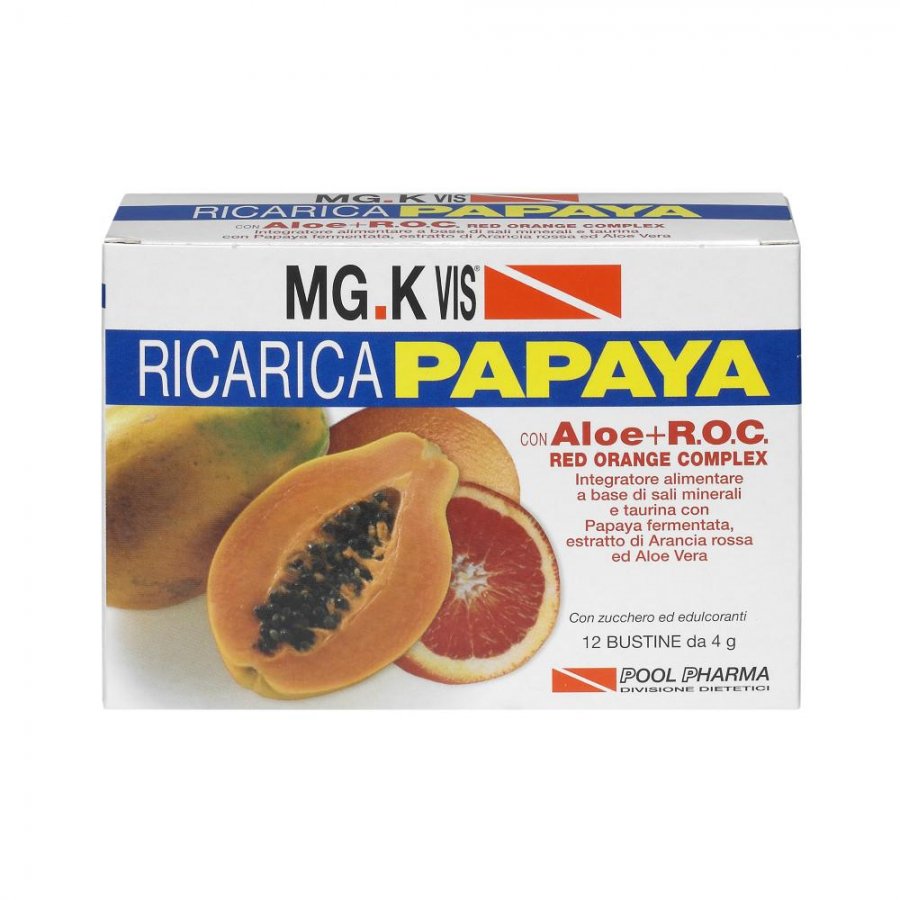 MGK VIS - Linea Integratori Energetici Ricarica Papaya Granulato 12 buste 4 g