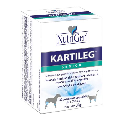 Kartileg Senior 30 Tavolette - Integratore Articolare per Cani e Gatti Anziani