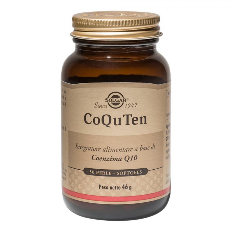 Solgar - Coquten Coenzima Q10 50 Perle Softgels - Integratore Antiossidante per Energia e Salute Cardiovascolare