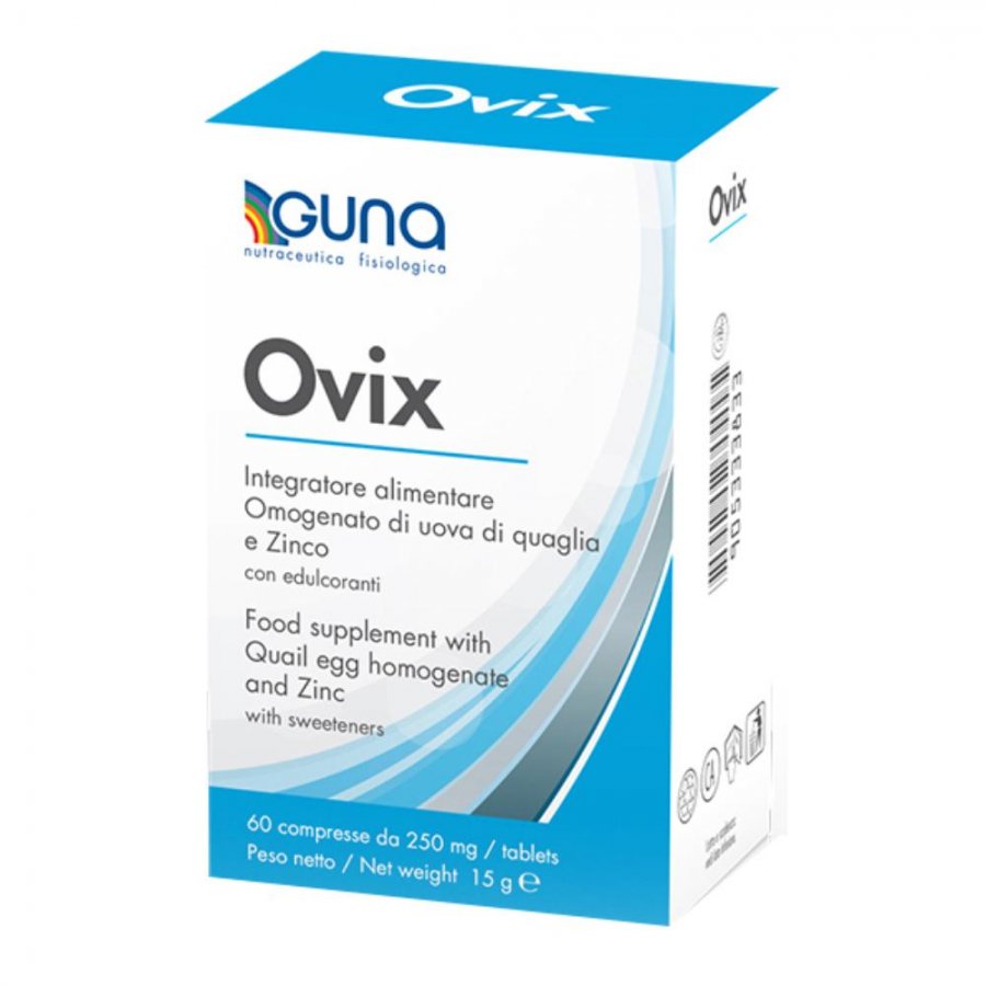 Guna Ovix 60 Compresse - Integratore Alimentare con Omogenato di Uova di Quaglia e Zinco