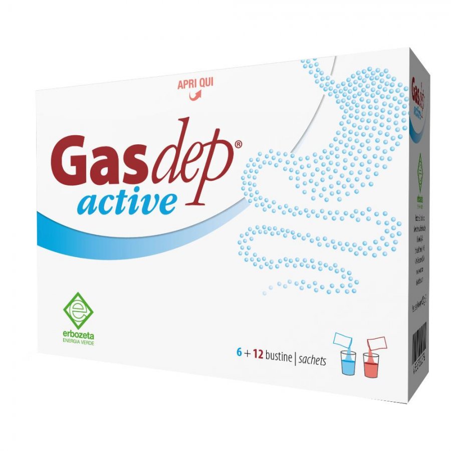 Gasdep Active 6+12 bustine - Integratore Alimentare per la Digestione e il Benessere Gastrointestinale