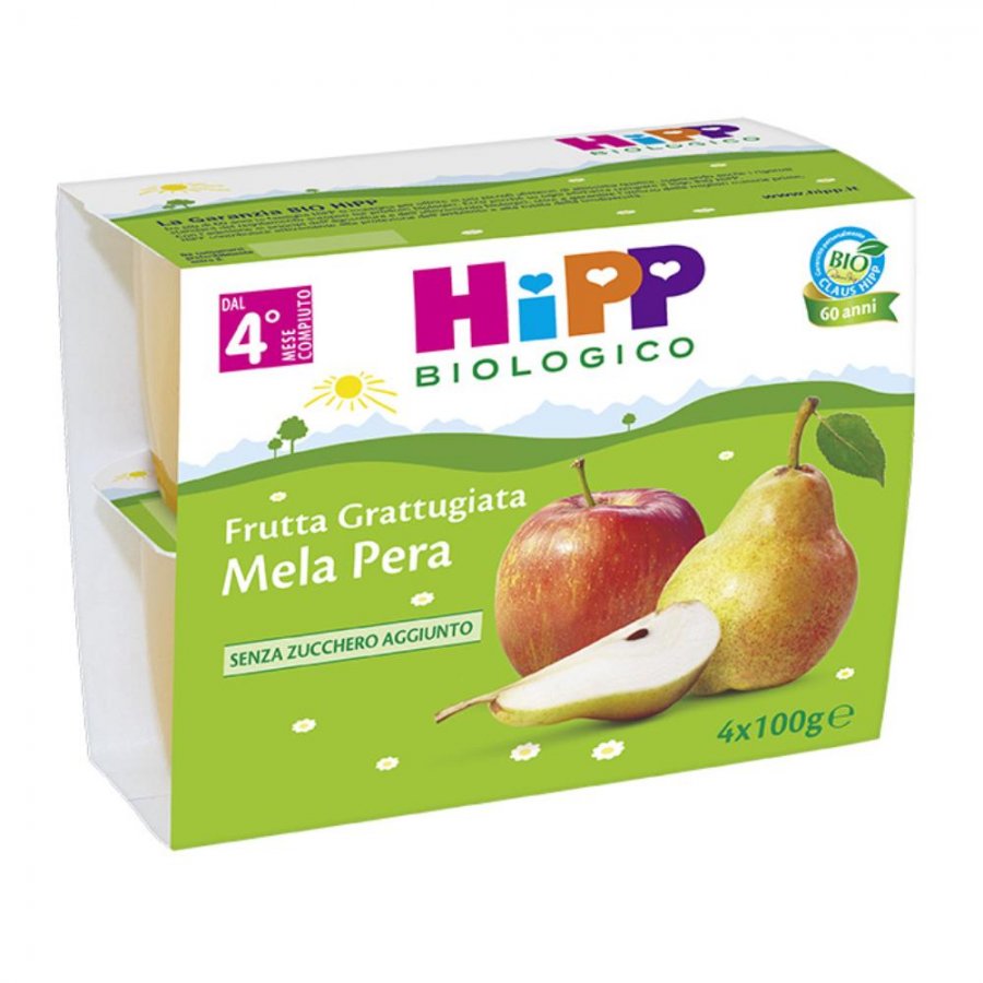 HIPP BIO Merenda Frutta Mela Pera 4x100