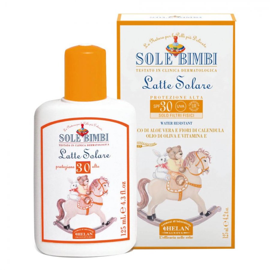 Helan Sole Bimbi Latte Solare SPF30 125ml - Protezione Dolce e Sicura per la Pelle dei Bambini