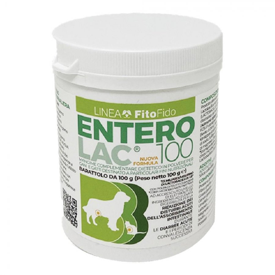 Enterolac Mangime Complementare Per Cani e Gatti Polvere 100g - Supporto Digestivo per Animali Domestici