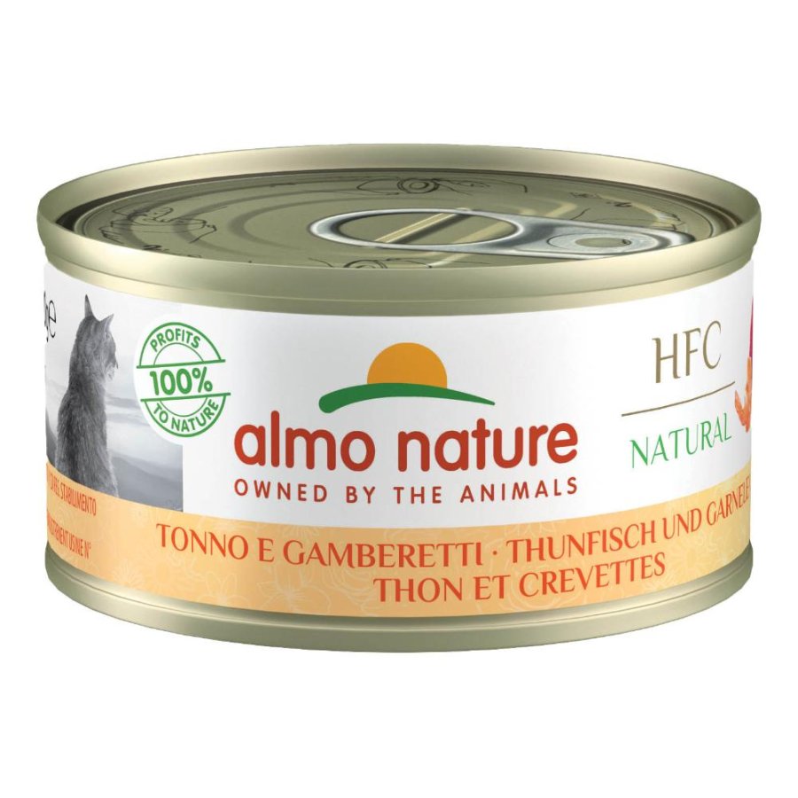 ALMO NATURE GATTO HFC NATURAL TONNO GAMBERETTI 70GR (lattina)