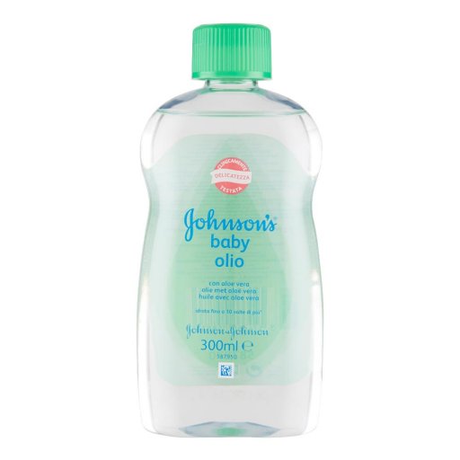 Johnson's Baby Olio Aloe Vera, Idratante ed Emolliente per Bambini, 300ml, Cura della pelle delicata, Senza Conservanti