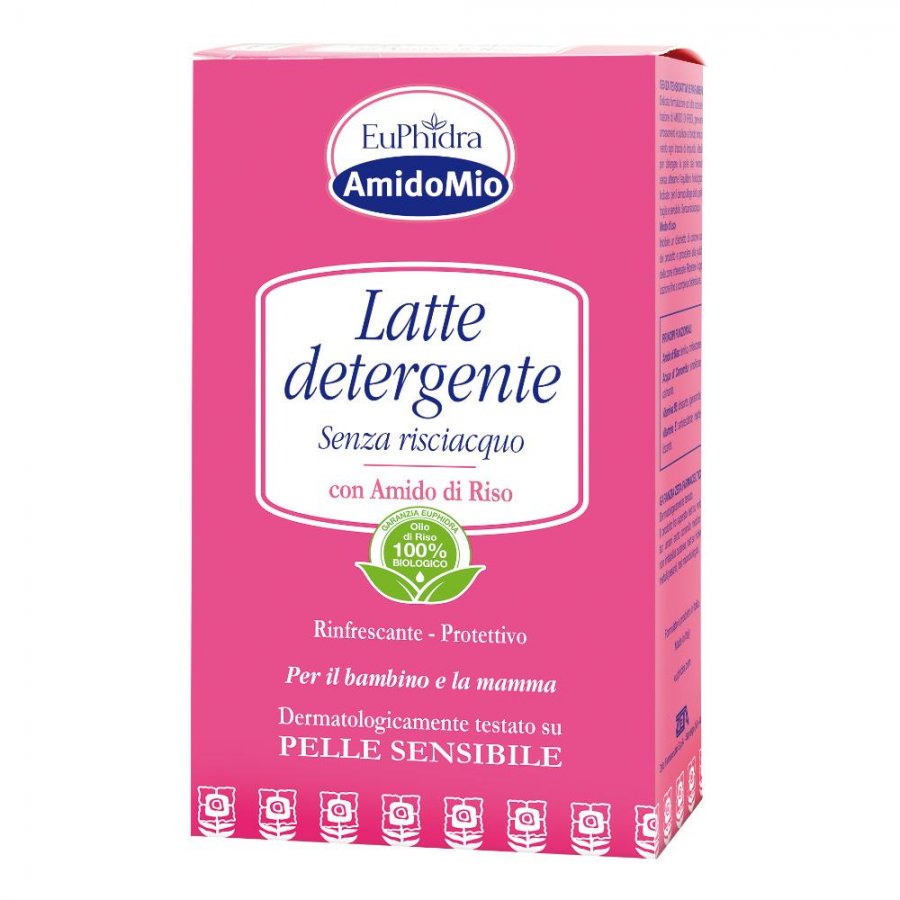 Euphidra Amidomio - Latte Detergente Idratante Pelli Sensibili 200ml, Pulizia Dolce e Idratazione.