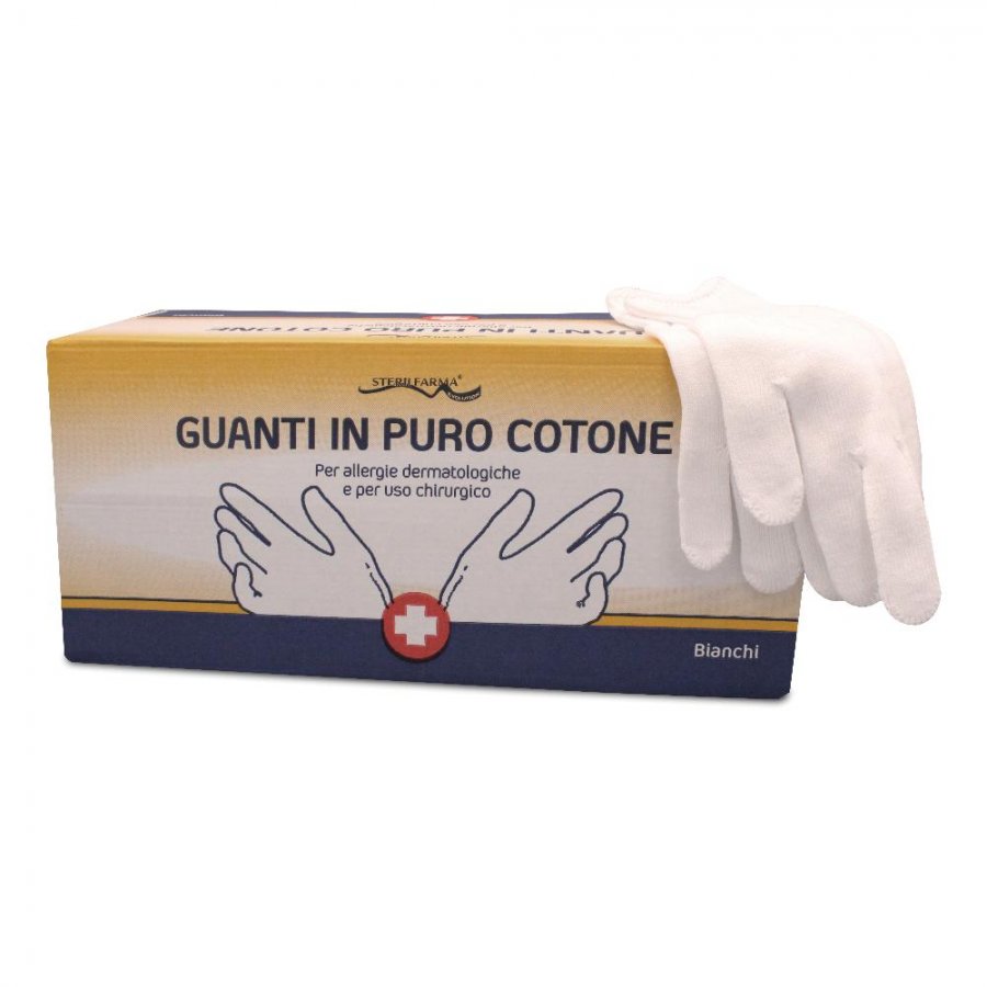 Guanti In Cotone Bianco Misura 7,5