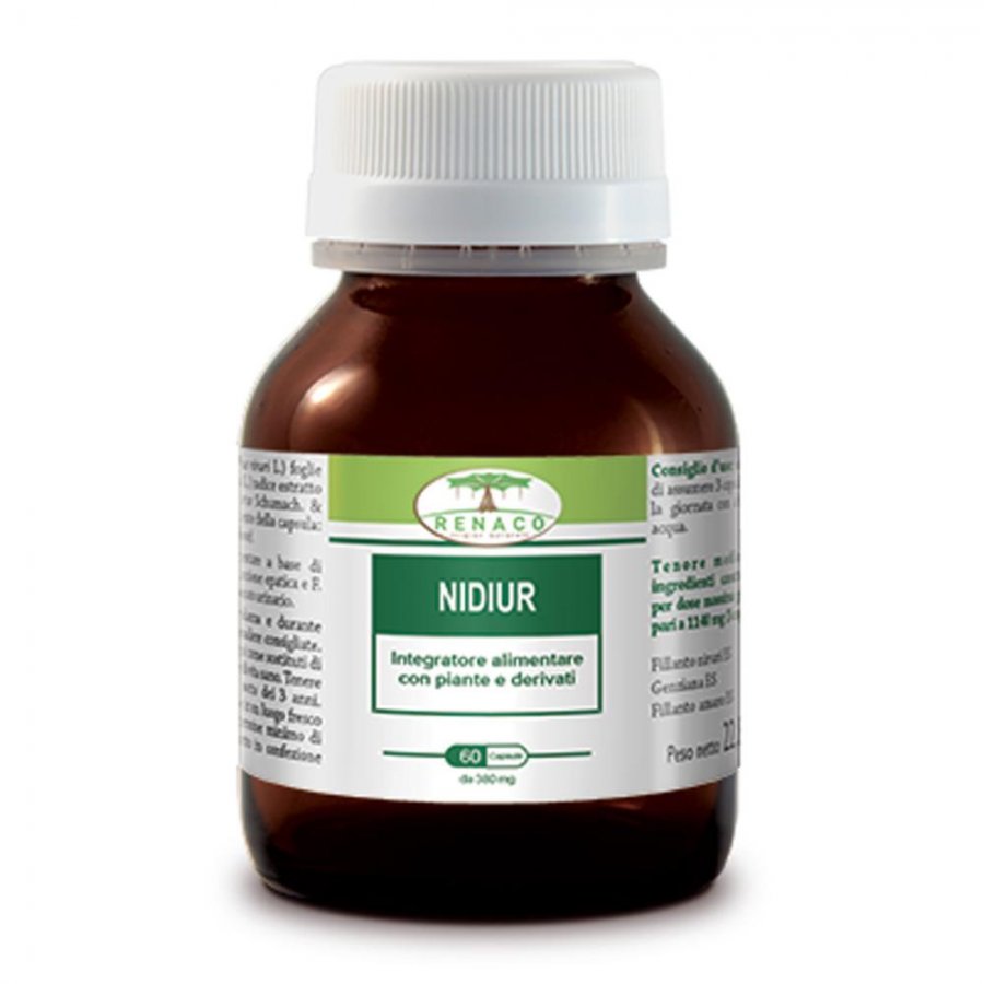Renaco Nidiur - Integratore per Fegato e Reni - 60 Capsule da 380 mg
