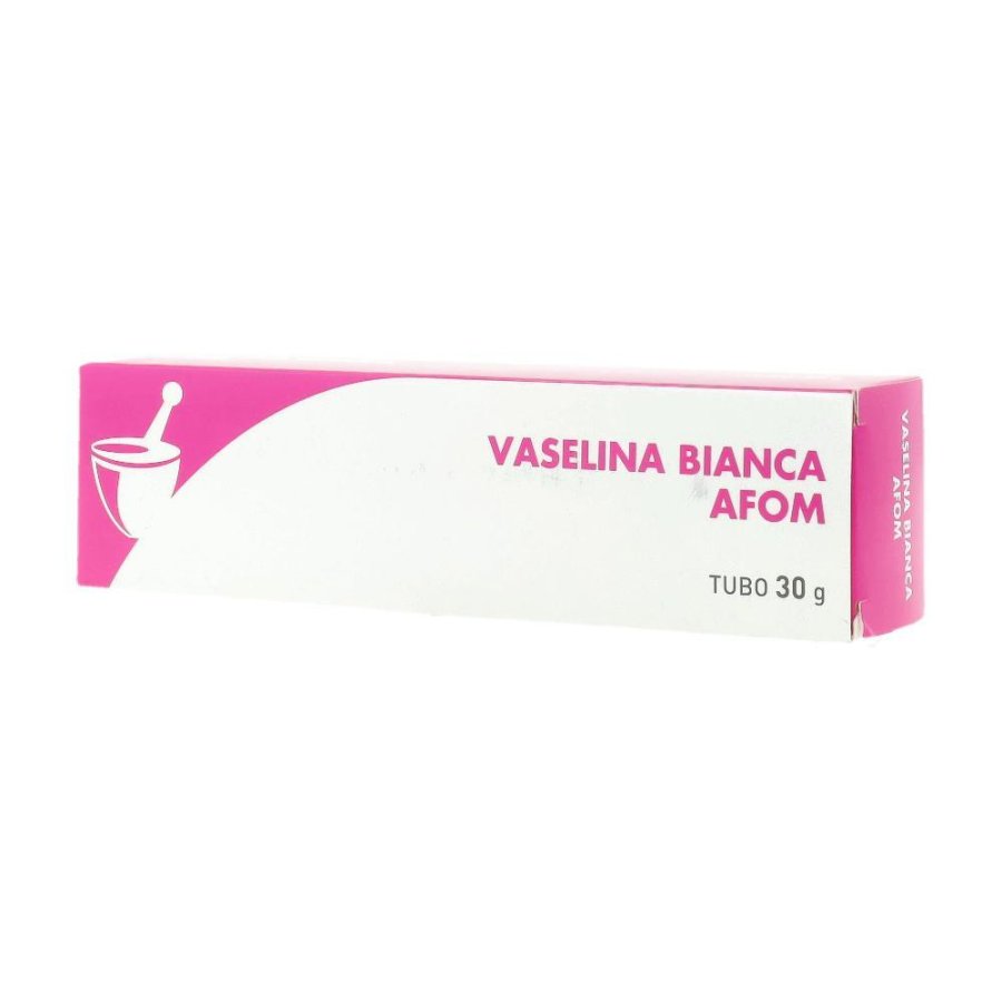 Afom Vaselina Bianca Pura 30g, Idratante e Protettiva, Pelle Secca e Screpolata