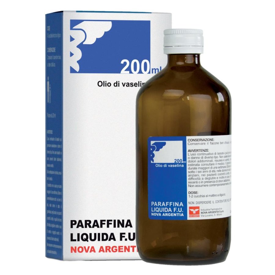 Nova Argentia Olio Vaselina 200ml - Lassativo, Emolliente per Pelle e Olio da Massaggio