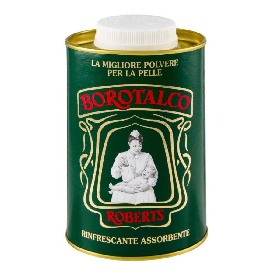 Borotalco Robert Polvere di Talco Naturale 500g - Assorbente e Delicata per Tutta la Famiglia